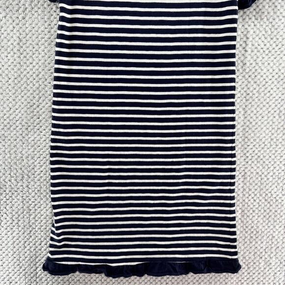 Boden Dress Women US4R Blue White Striped Emily Ruffle Jersey Stretch Crew Neck - Picture 9 of 13